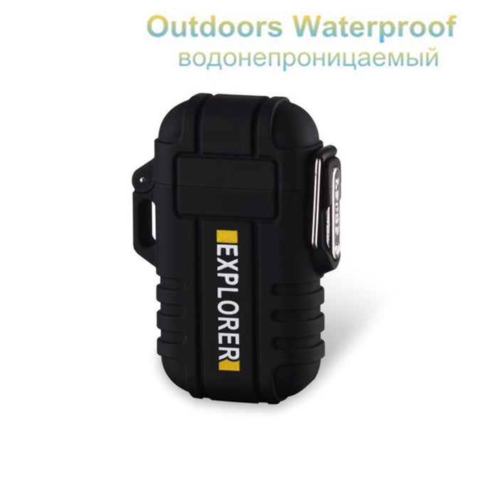 Explorer Outdoor Use Waterproof Windproof Double Arc Pulse Plasma Cigarette Smoking Lighter USB Charging Electric Metal Lighter