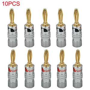 ZHAOYAO 24K Gold Nakamichi Speaker Banana Plug Audio Jack Connector (10 PCS)