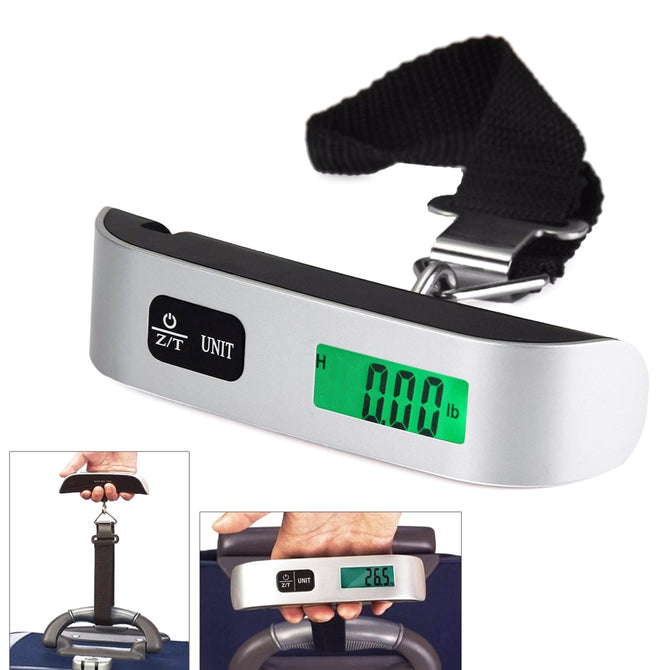 50kg/10g Stainless Steel Luggage Scale w/ LCD Display