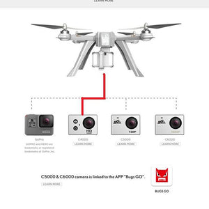 MJX B3 PRO RC Drone Quadcopter Dual GPS Follow Me Mode One-key Auto Return Brushless Motor Can Lift C5000 Camera White