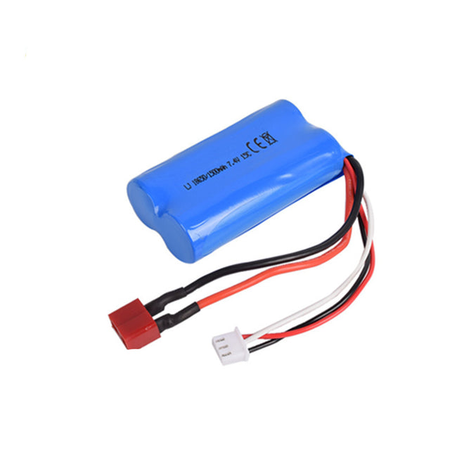 7.4V 1500mAh 15C Li-ion Battery, Model T 18650*2 Rechargable Battery for Remote Control Car Boat Drone - Blue