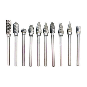 10Pcs Tungsten Carbide Rotary Grinding Heads w/ Single Rough Teeth