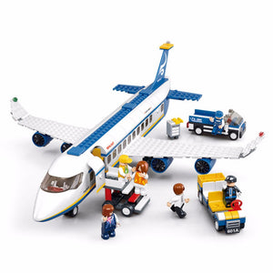 Building Blocks City Airplane Series DIY Air Bus Aircraft Airport Assembled Bricks Classic Educational Toys For Children White