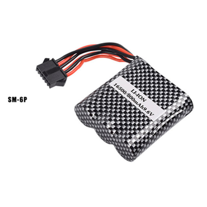 9.6V 800mAh 15C Li-ion Battery, SM-6P 16500*3 Rechargable Battery for Remote Control Car Boat Drone - Gray