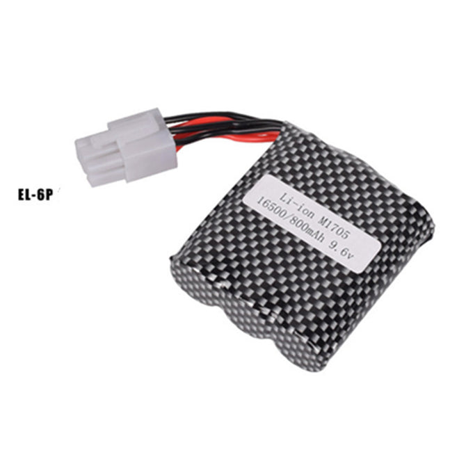 9.6V 800mAh 15C Li-ion Battery, EL-6P 16500*3 Rechargable Battery for Remote Control Car Boat Drone - Gray