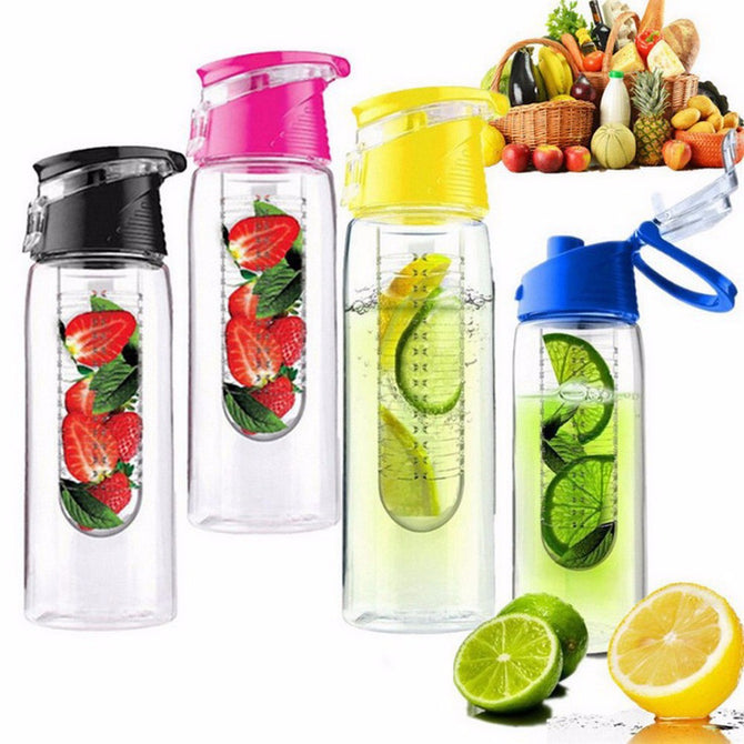 800 ML Portable Fruit Infusing Infuser Water Bottle Sports Lemon Juice Bottles Flip Lid For Kitchen Camping Travel 701-800ml/Yellow