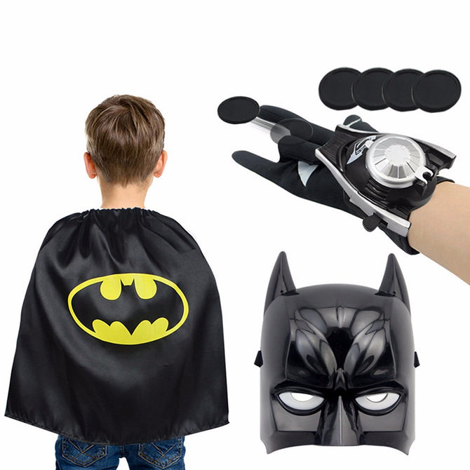 Cartoon Children Kids Spiderman Advengers Superhero Costume Mask Cloak Gloves Halloween Black