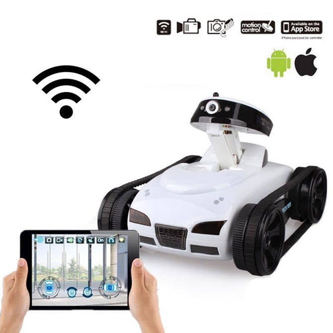 777-270 Remote Control Toy Real-time Transmission Mini WiFi RC Tank With Camera Support IOS, Android Phone Gray