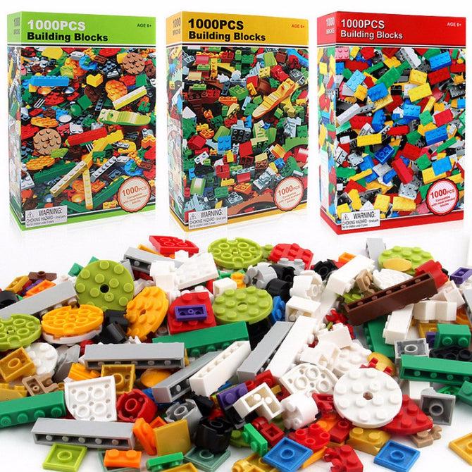 1000Pcs Bricks Designer Creative Blocks Child Anime Small Particles Building Blocks DIY Toy Bulk For Children Gift Yellow