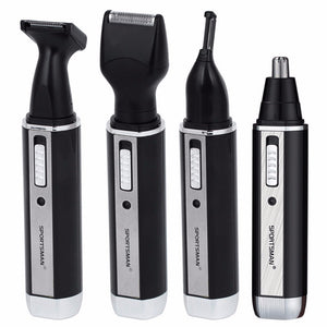 SPORTSMAN 4 In 1 Rechargable Nose Trimmer Electric Shaver Beard Face Eyebrow Automatic Removal Shaver For Men EU Plug