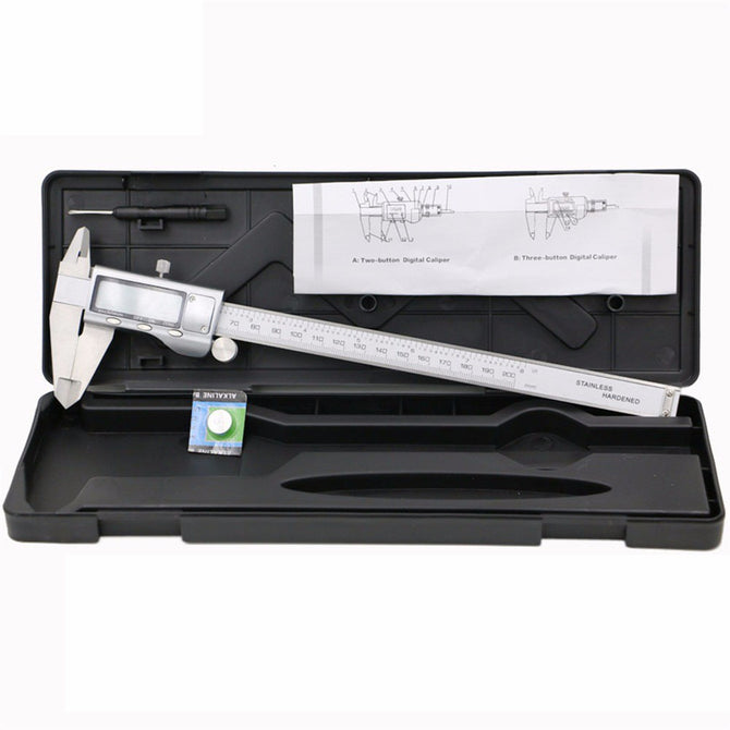 Full Metal Stainless Steel Vernier Caliper, 0-200mm Electronic Digital Caliper, LCD Micrometer Measuring Tool