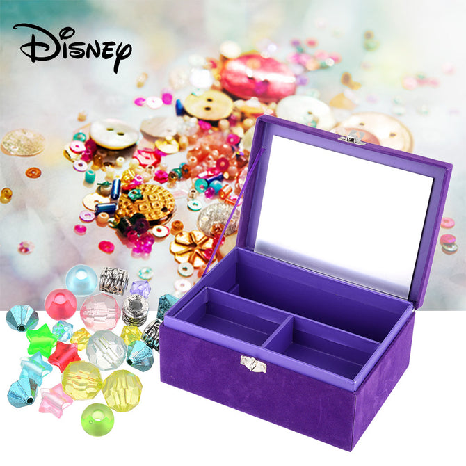 Disney SOY LUNA Unique Skull Head Pattern Jewelry Box Case Cassette With Lock Design For Kids Children Purple