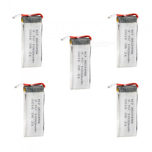 5Pcs 3.7V 1000mAh 802456 Lithium Polymer High Power Li-po Battery for Syma X8C X8W RC Quadcopter - Silver