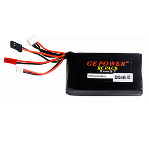 GE POWER 11.1V 2200mAh RC Lipo Battery for GT2 GT3B T6EHP-E 6EX Transmitter Remote Controller - B Style