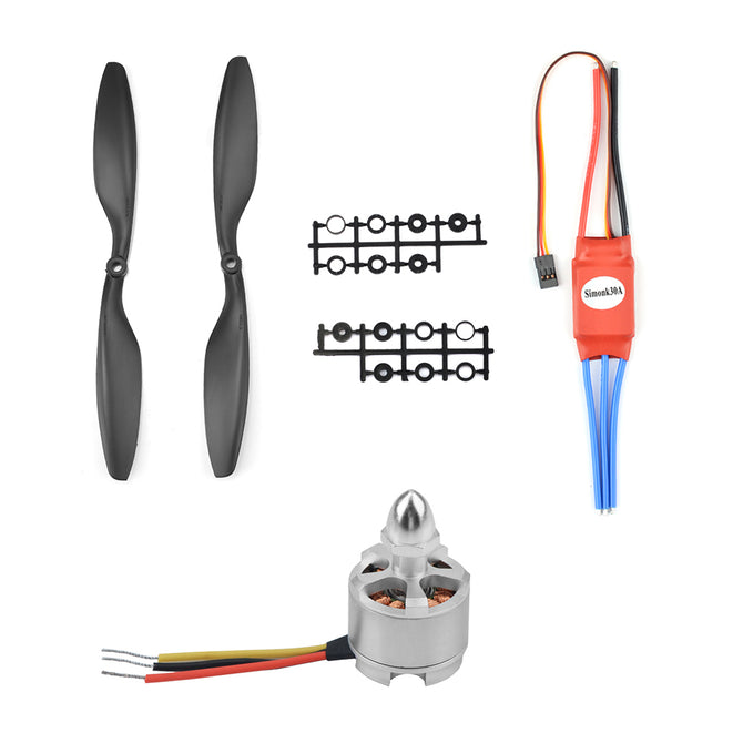 2212 920KV Brushless Motor CW + 30a Simonk Brushless ESC + 1045 Propeller for F450 F550 S550 F550 Quadcopter Frame - Sliver Red