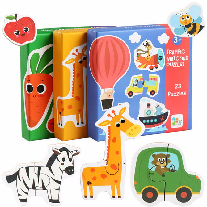 Children Large Matching Puzzles Early Learning Card My First Jigsaw Puzzle Toys For Children Kids Educational Toys Yellow