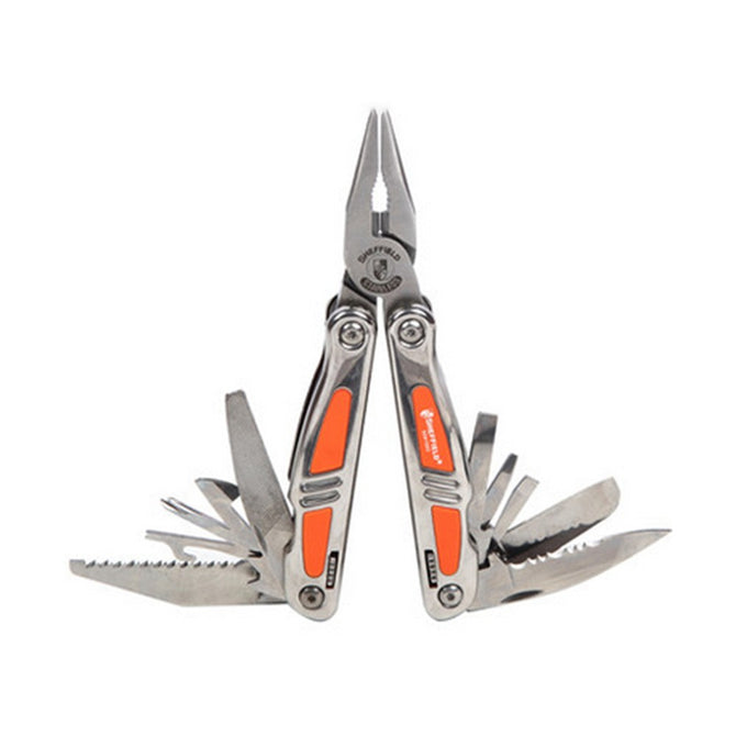 S041002 Multitool 18-in-1 Stainless Steel Folding Pliers Multi-Tool, Pocket Size Portable Multifunctional Tool As the Picture