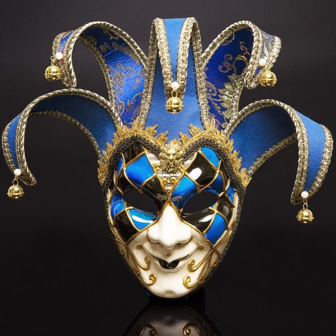 Halloween Mask High-grade Bell Restoring Ancient Ways Of Venetian Masquerade Party Masks Blue