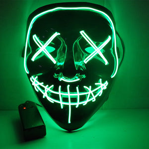 Halloween Double-line Stitching Horror Mask Ball Party Bright LED Glow Mask (G/2*AA)