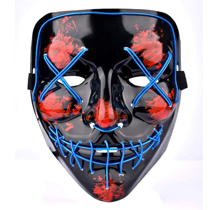 Halloween Double-line Stitching Horror Mask Ball Party Bright LED Glow Mask (L/2*AA)