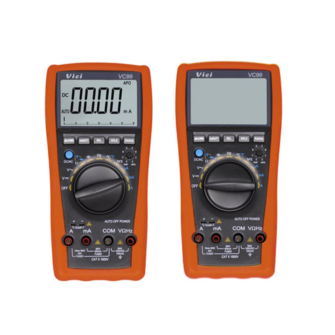 Vici VC99 1000V Digital Multimeter, DC AC Auto Range DMM Temperature Detector, Voltage Current Meter