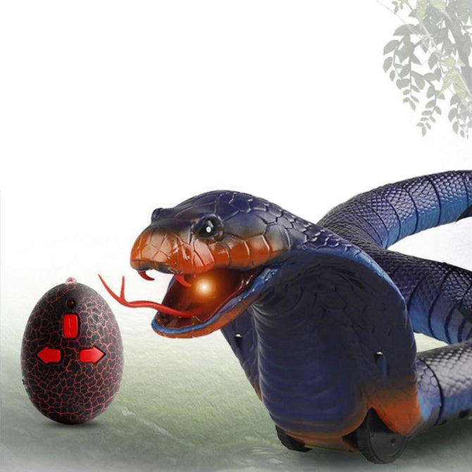 Novelty Remote Control Snake Naja Cobra Animal, Trick Terrifying Mischief Toy, RC Snaker Garden Props Joke Prank Gift Blue