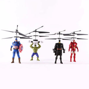 New Remote Control Batman The Avengers RC Helicopter, Creative Smart Induction Flying Aircraft Toy For Kids Red