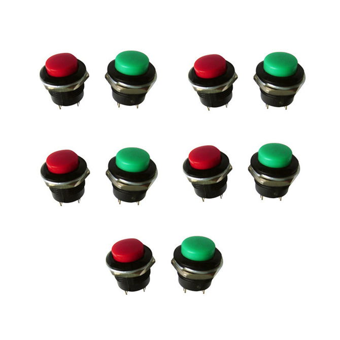 ZHAOYAO 10pcs DIY Momentary Mini Round Push Button Switch OFF-(ON) Installing Hole 16mm Factory Online 6A125V/AC 3A 250V