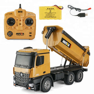 ESAMACT Dump Truck Huina 573 10 channel Remote Control RC Truck Dump self-discharging Max load RTR 2.4GHz 1:14 LED Light