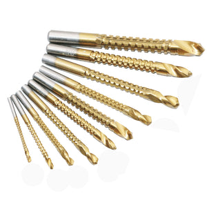 10Pcs 3-13mm High Speed Steel Titanium Plated Drill Bit